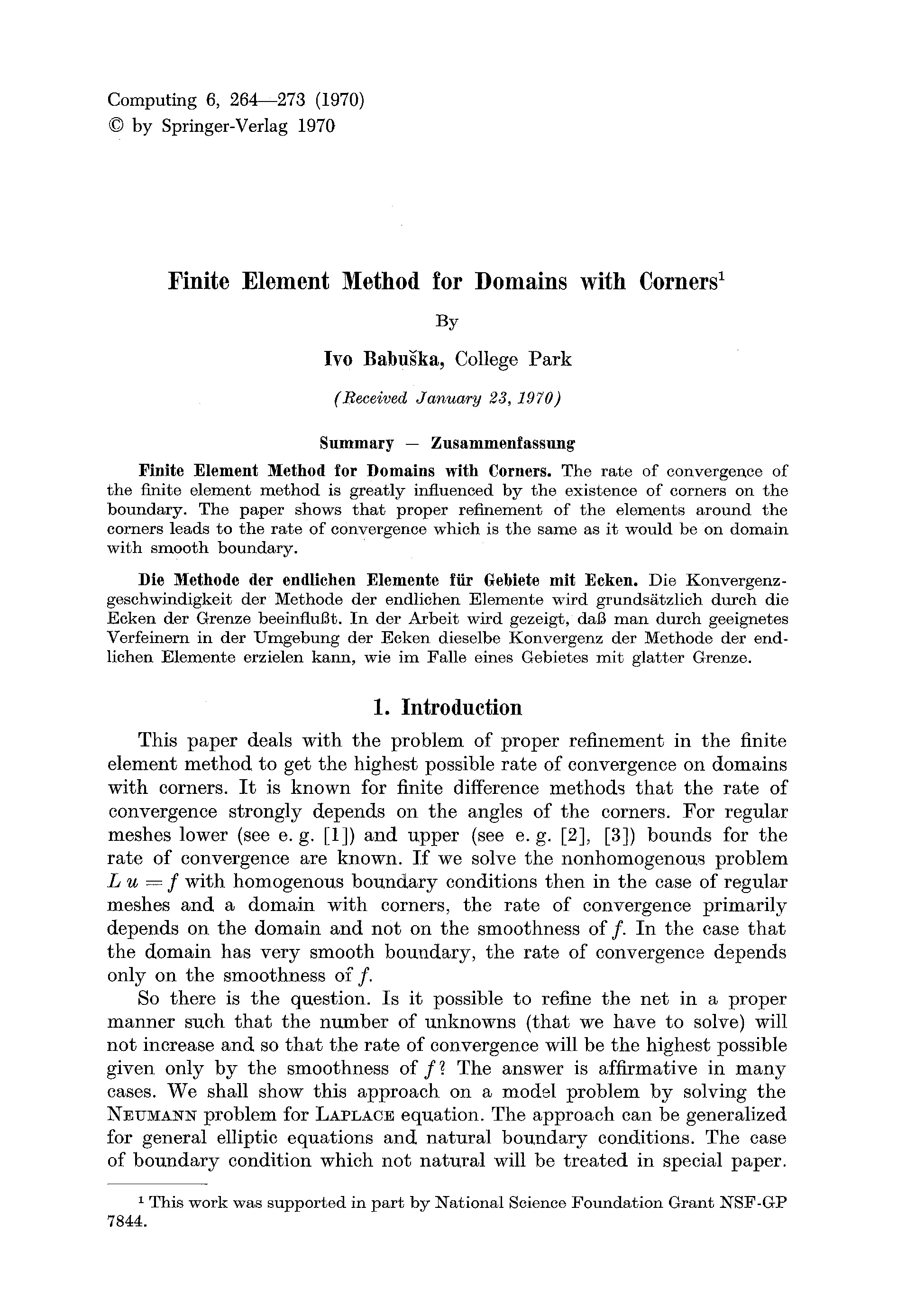 Thumbnail for Finite Element Method for Domains with Corners