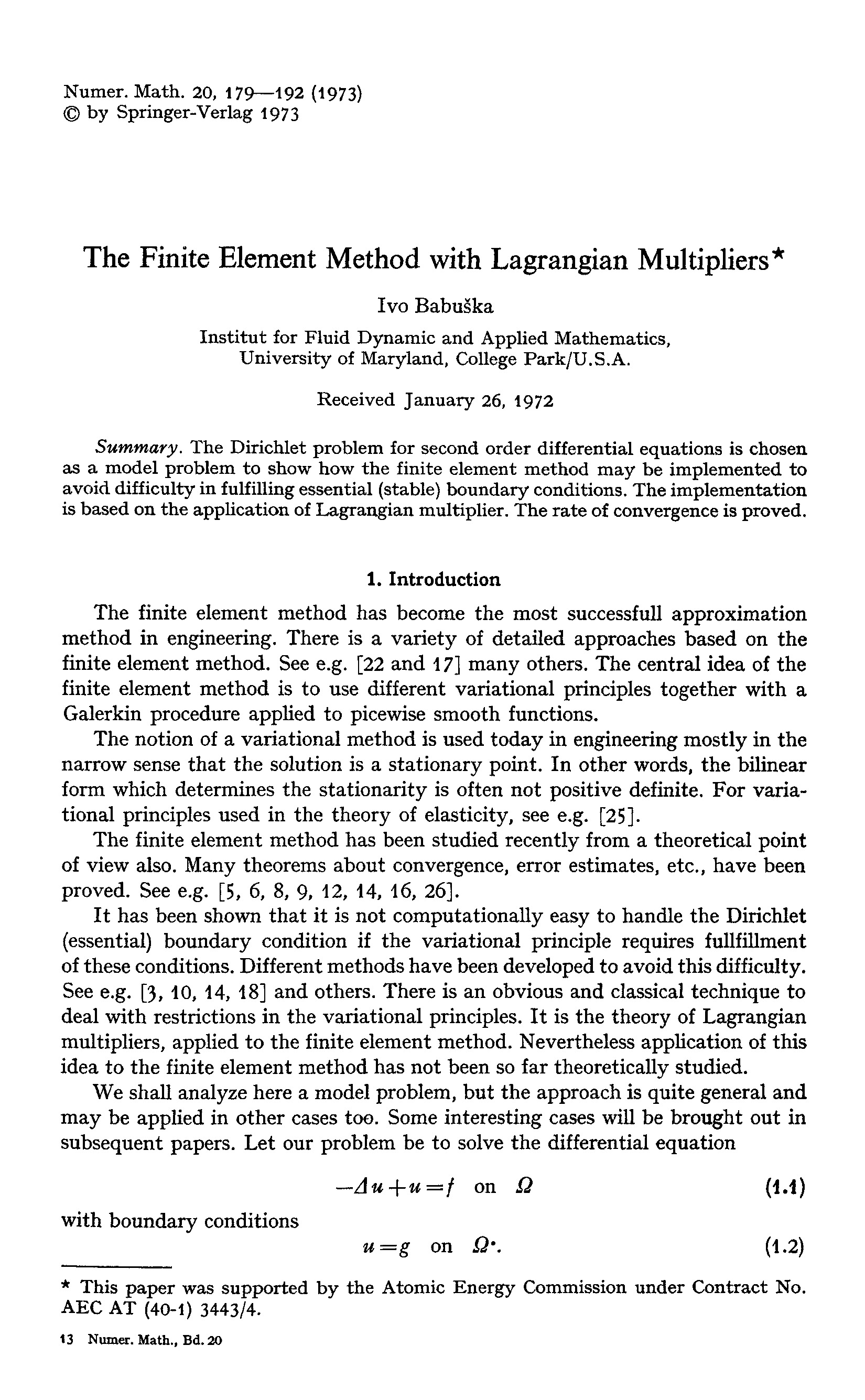 Thumbnail for The Finite Element Method with Lagrangian Multipliers*