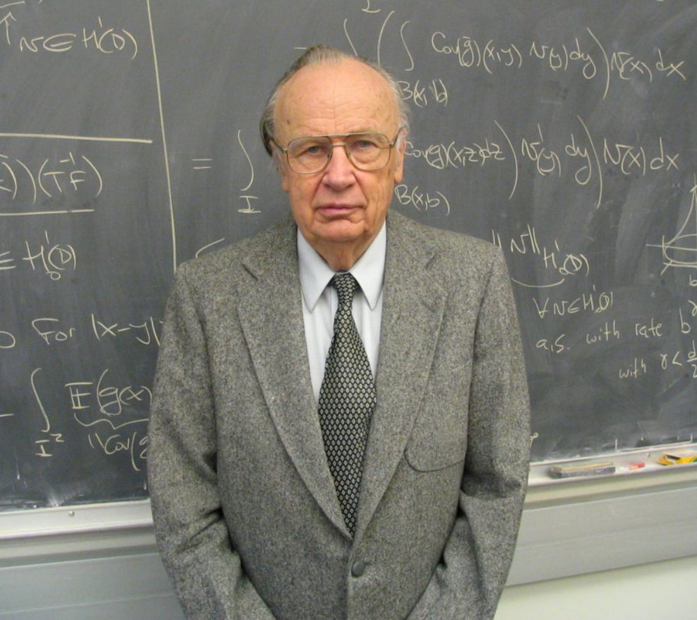 Ivo Babuška in Front of Chalkboard